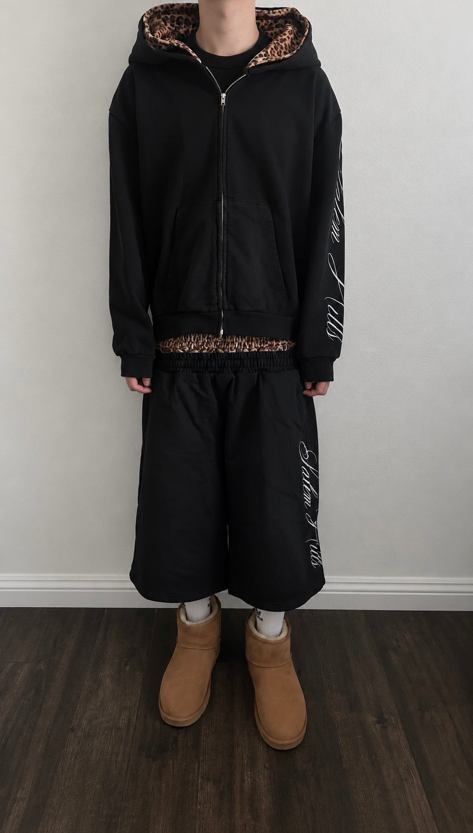 DOUBLE LEOPARD ZIP UP