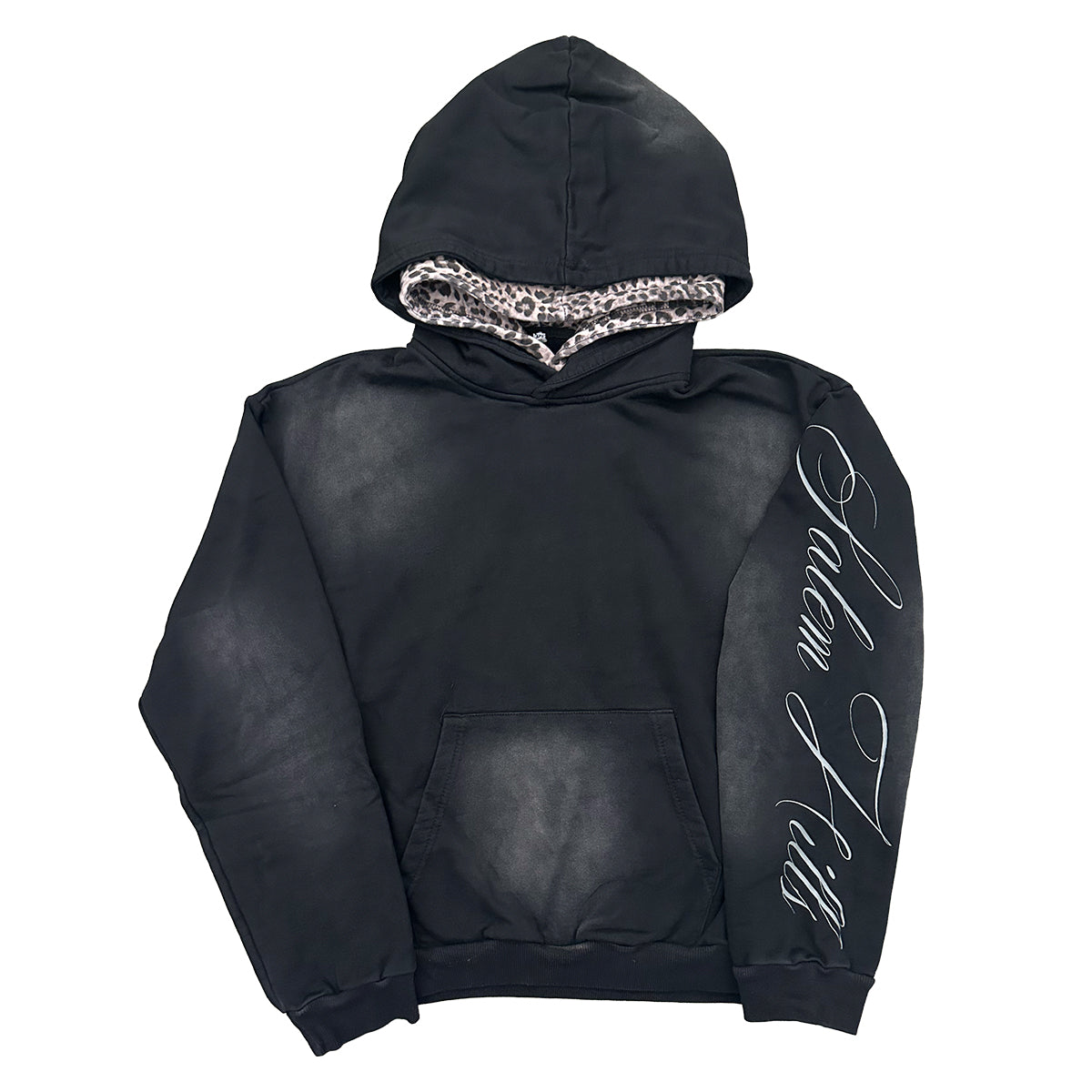 BLACK DOUBLE LEOPARD HOODIE