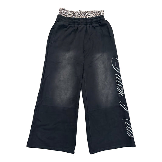 BLACK DOUBLE LEOPARD SWEATS
