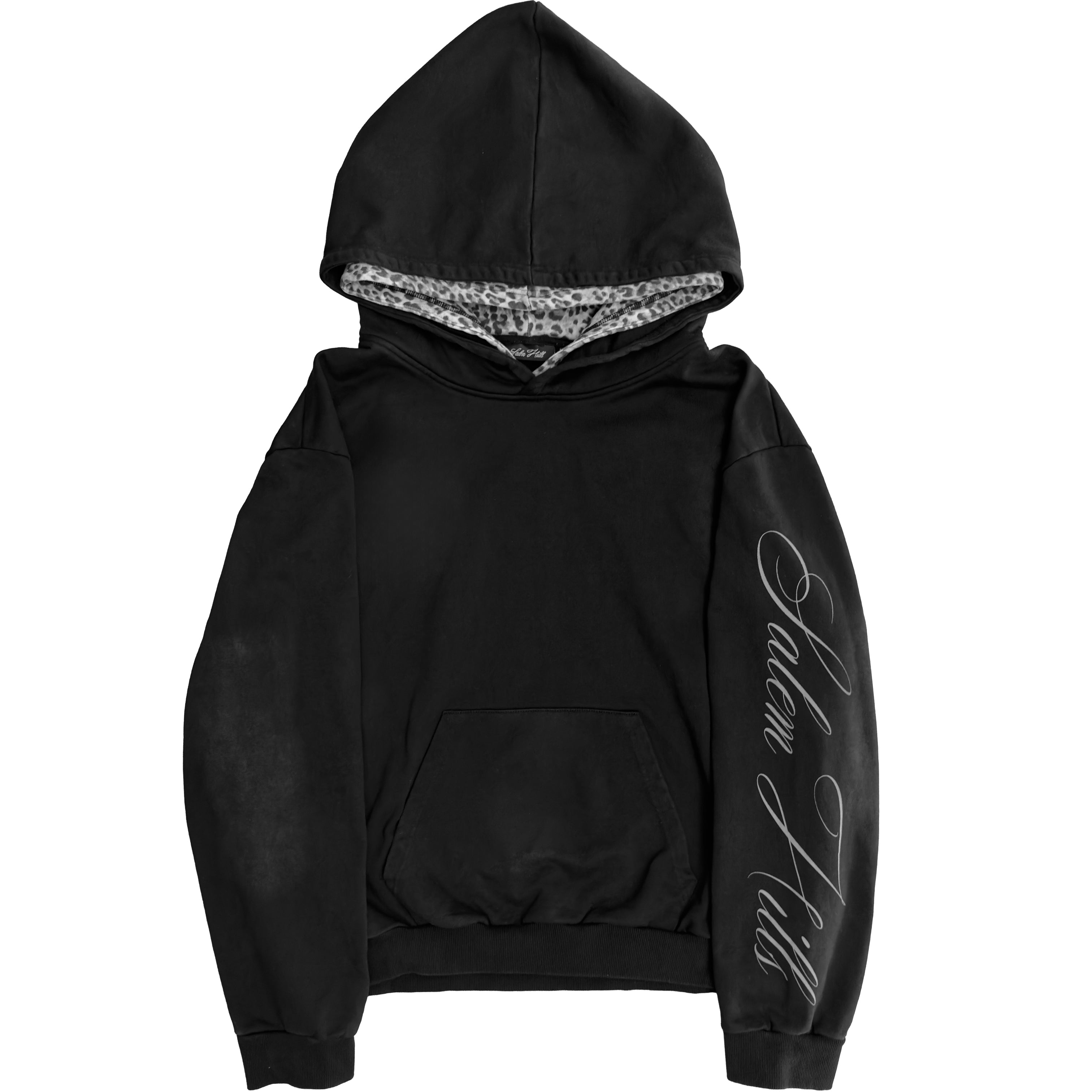BLACK DOUBLE LEOPARD HOODIE
