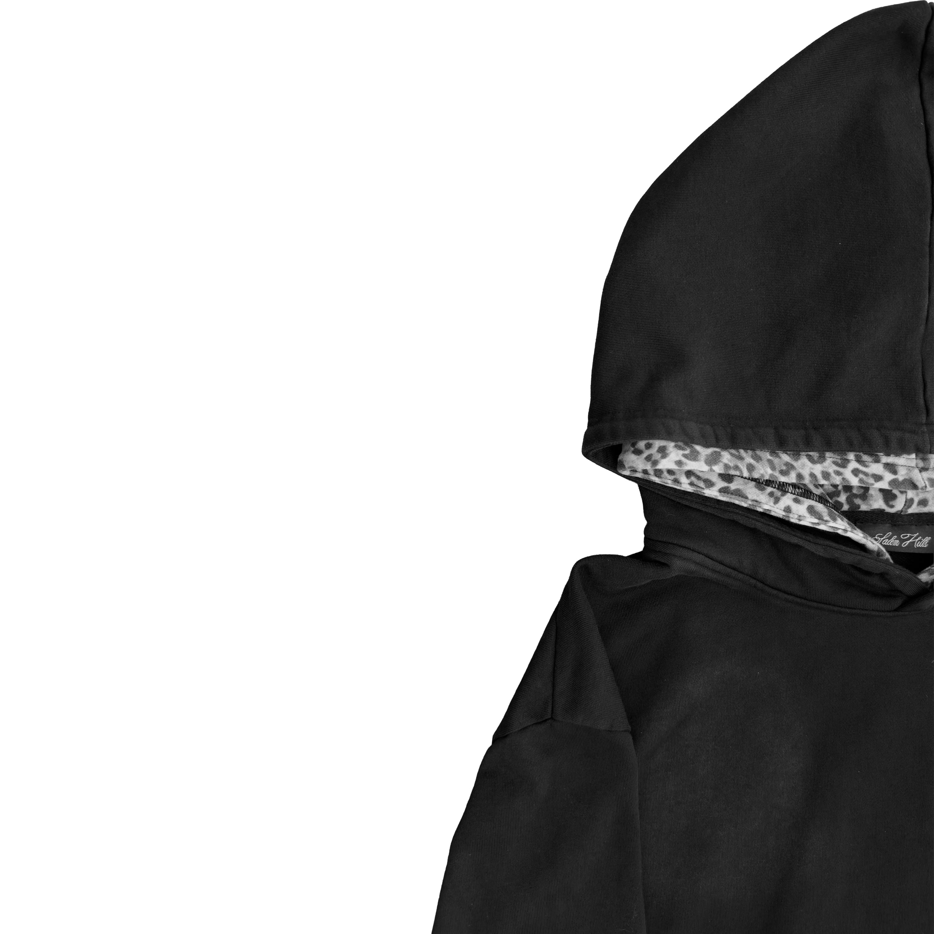 BLACK DOUBLE LEOPARD HOODIE