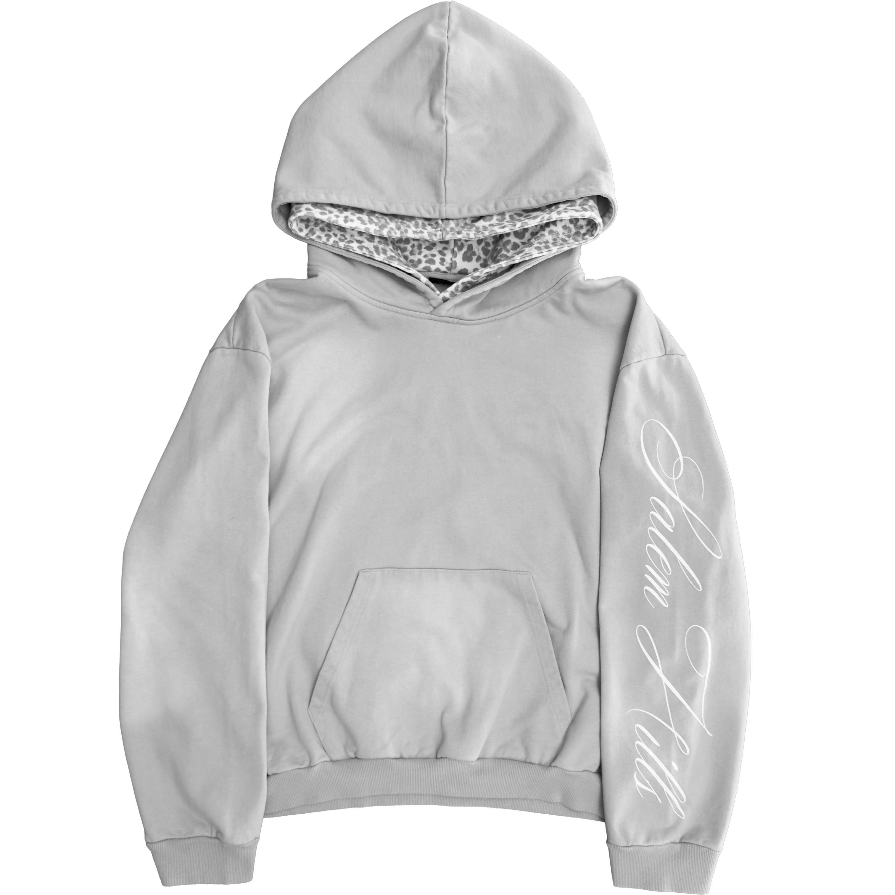 GREY DOUBLE LEOPARD HOODIE