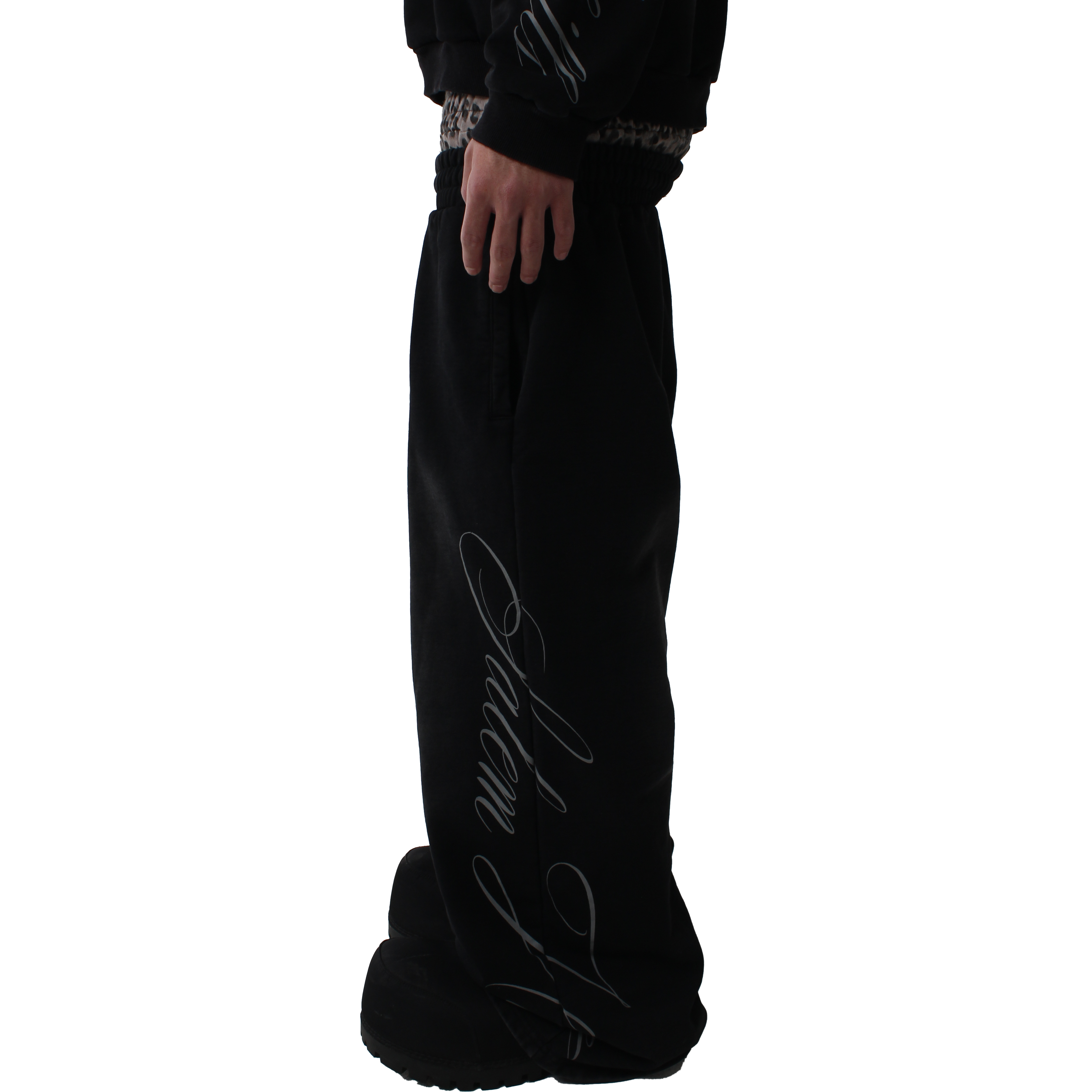 BLACK DOUBLE LEOPARD SWEATS