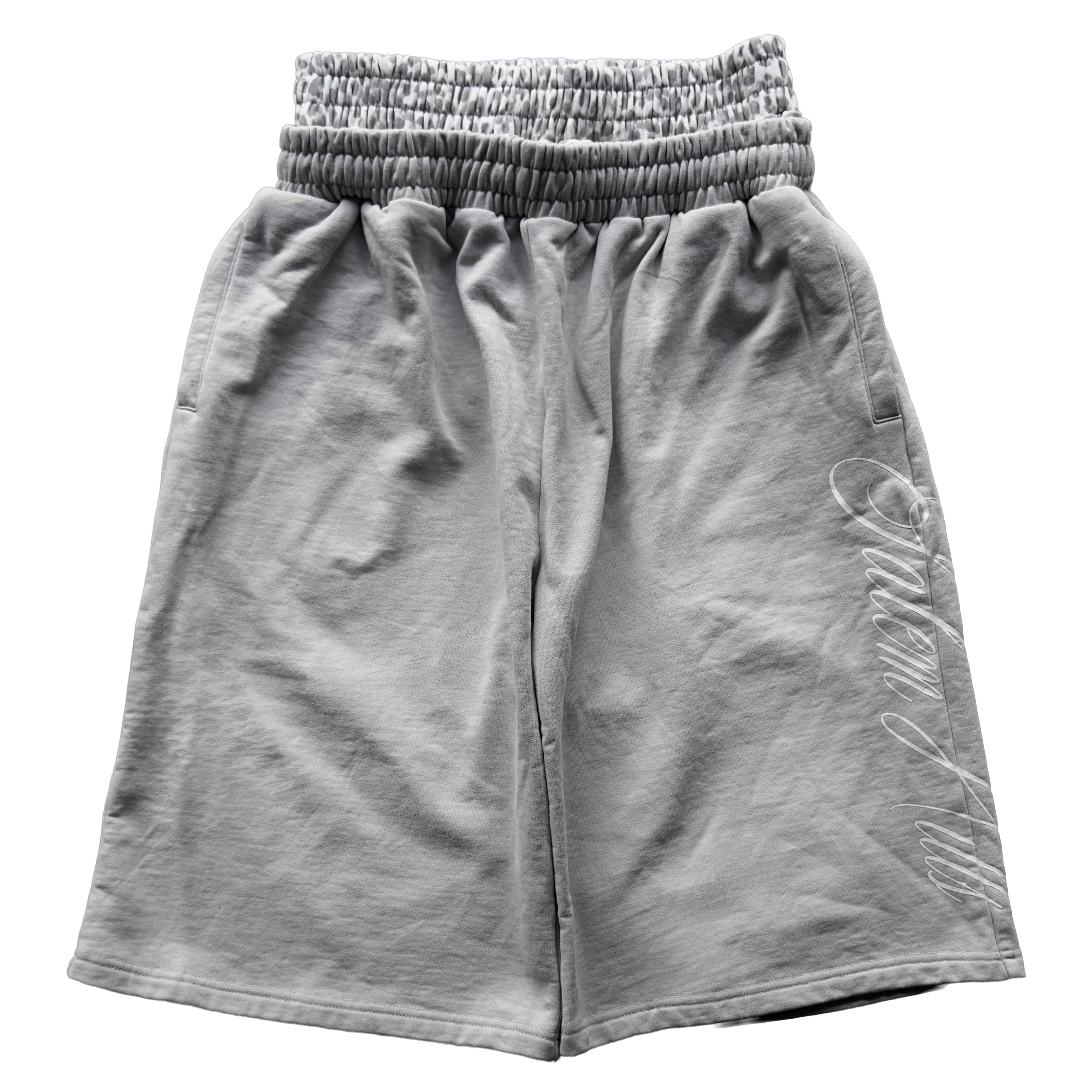 GREY DOUBLE LEOPARD SHORTS